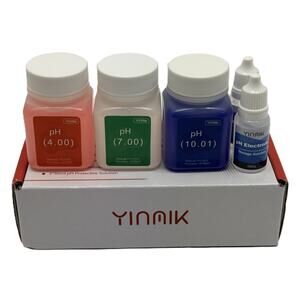 Yinmik pH Calibration Kit 4.00,7.00&10.01 & Electrode Storage Solution